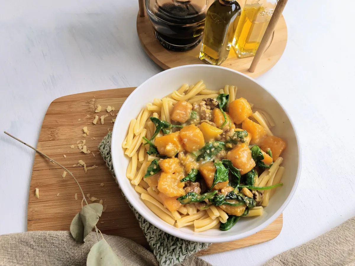 Butternut Squash Spinach Pasta